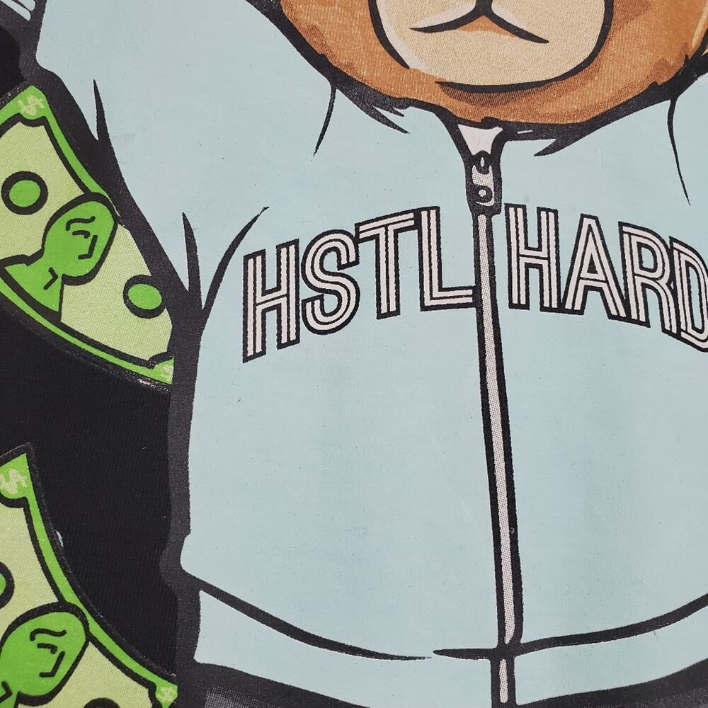 Bailey Apparel | Hustle Hard Bear Colorful Streetwear Tshirt - Picture 6 of 7